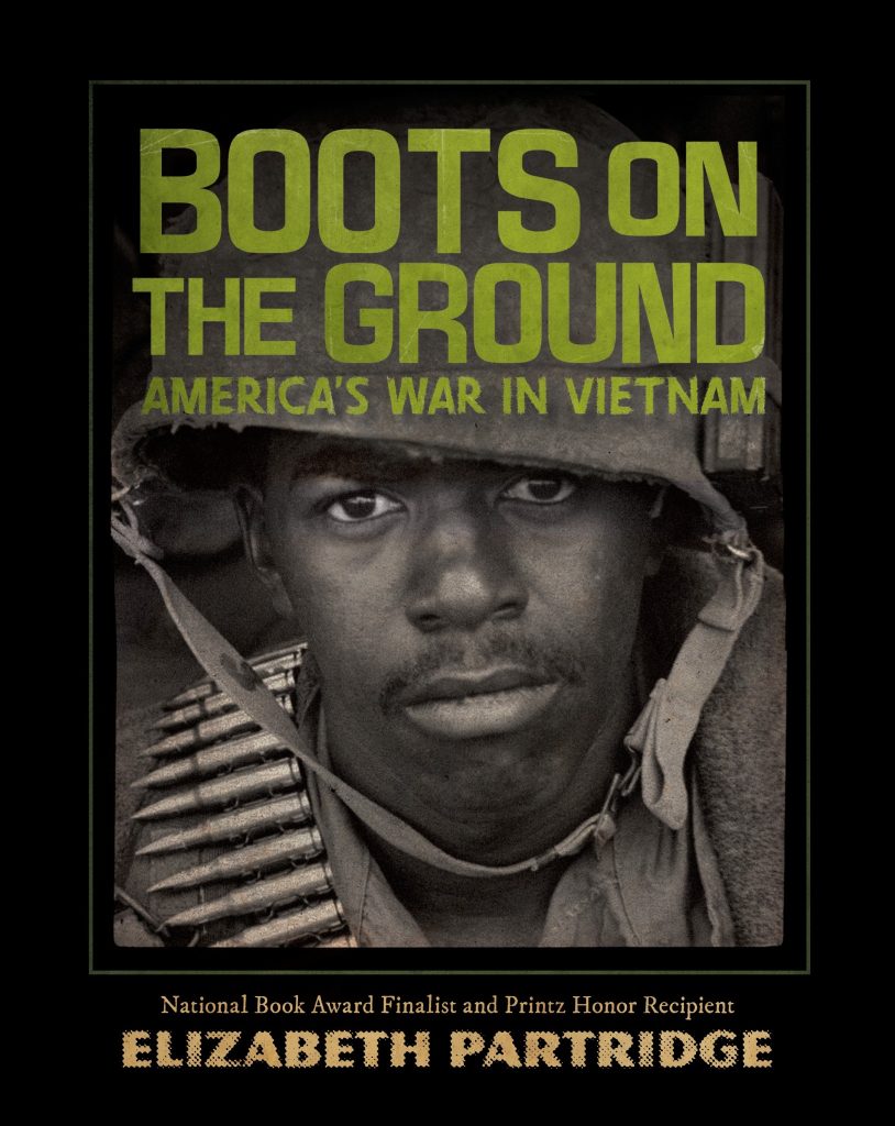 Cover image of the book: A closeup of the face of a US Army soldier in Vietnam.