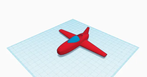 CAD model of red airplane