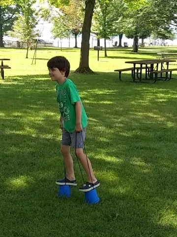 child playing at the park