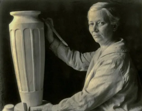 Mary Stratton with Pewabic vase