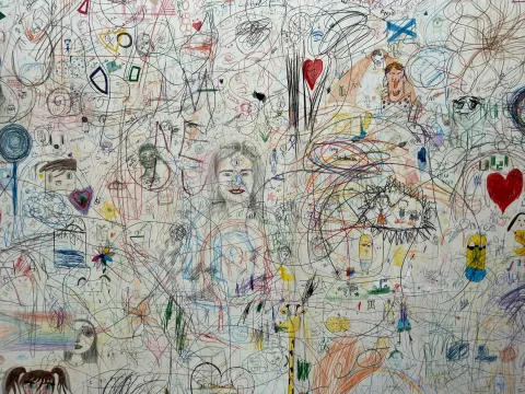 Drawings and scribble with color 