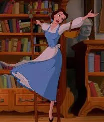Princess Belle in the library 