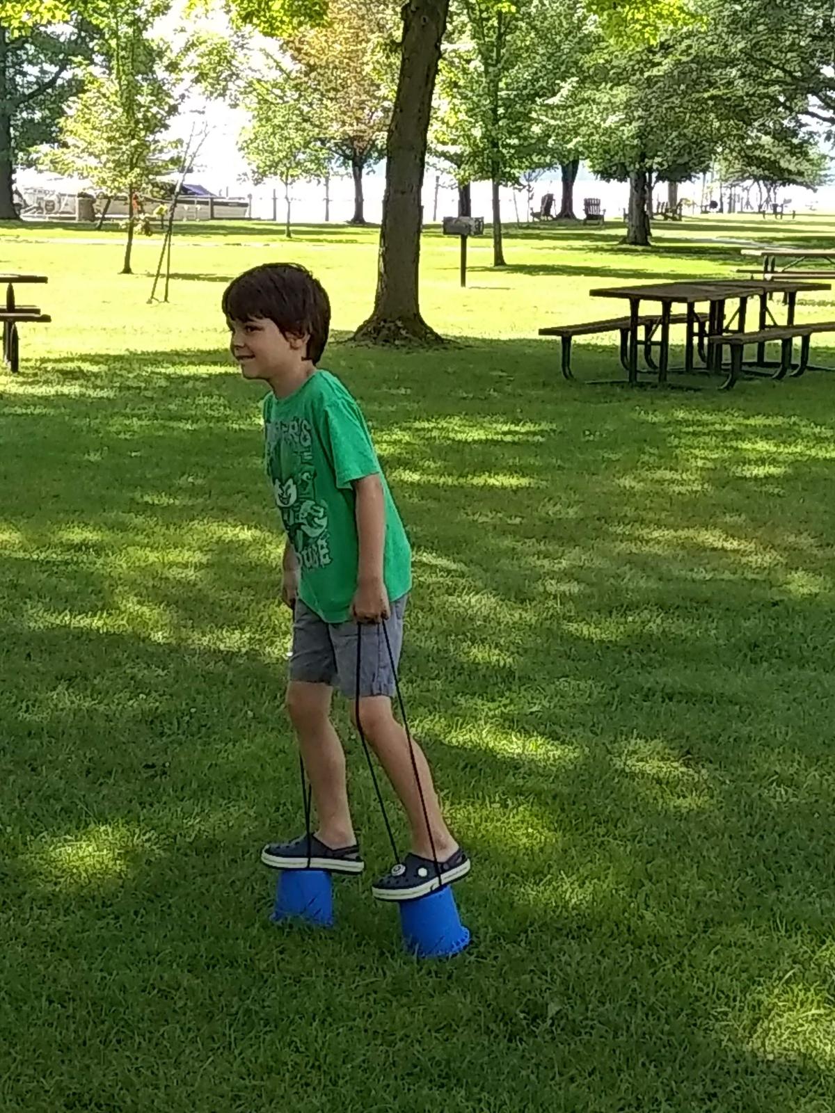 child playing at the park