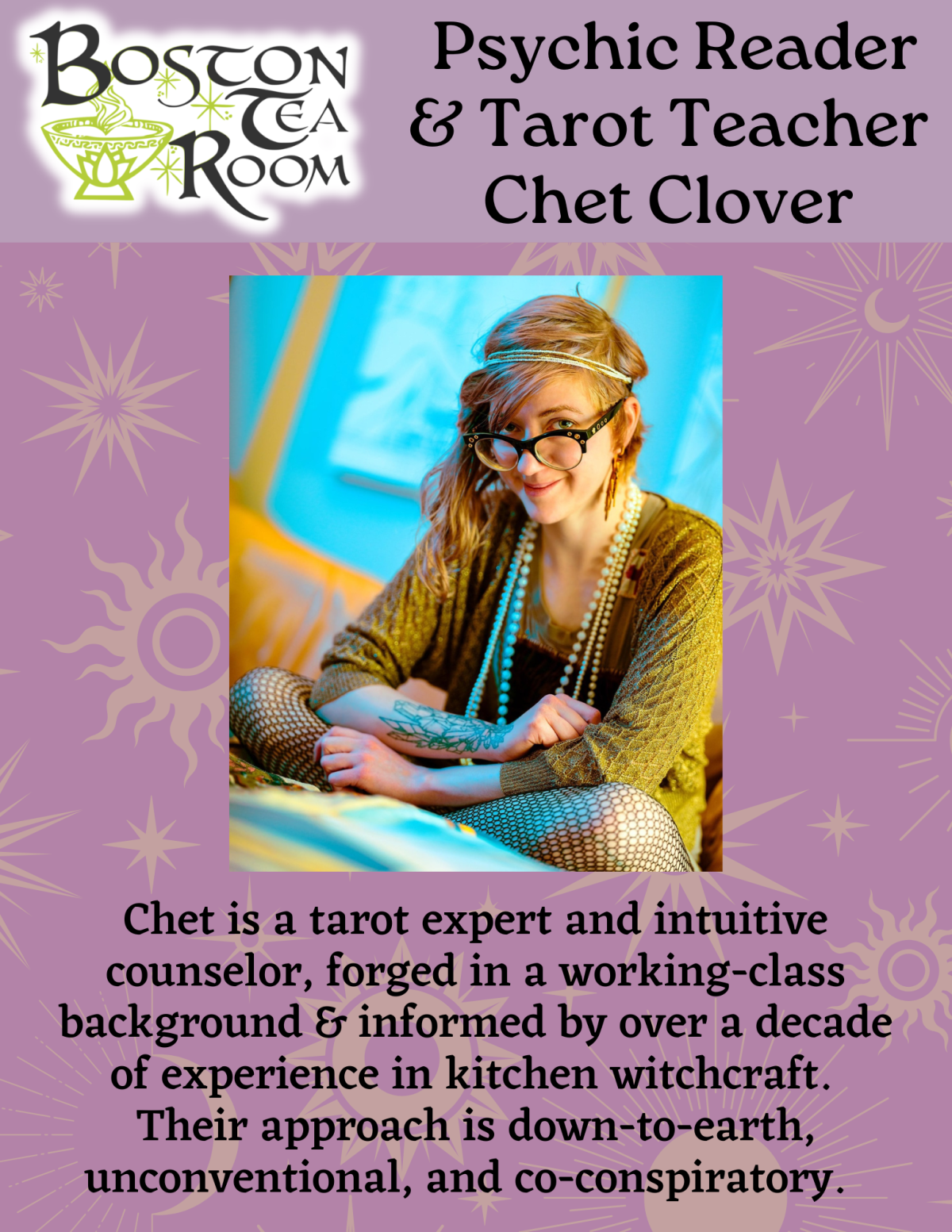 Boston Tea Room - Chet Clover Bio 