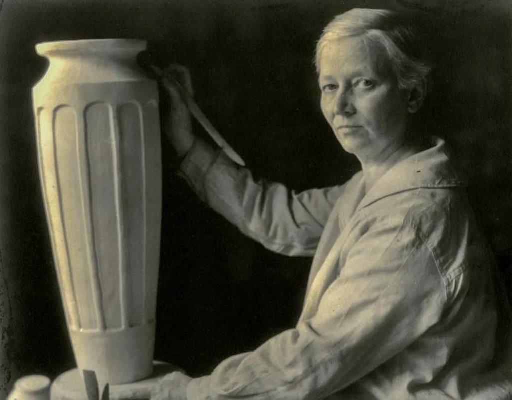 Mary Stratton with Pewabic vase