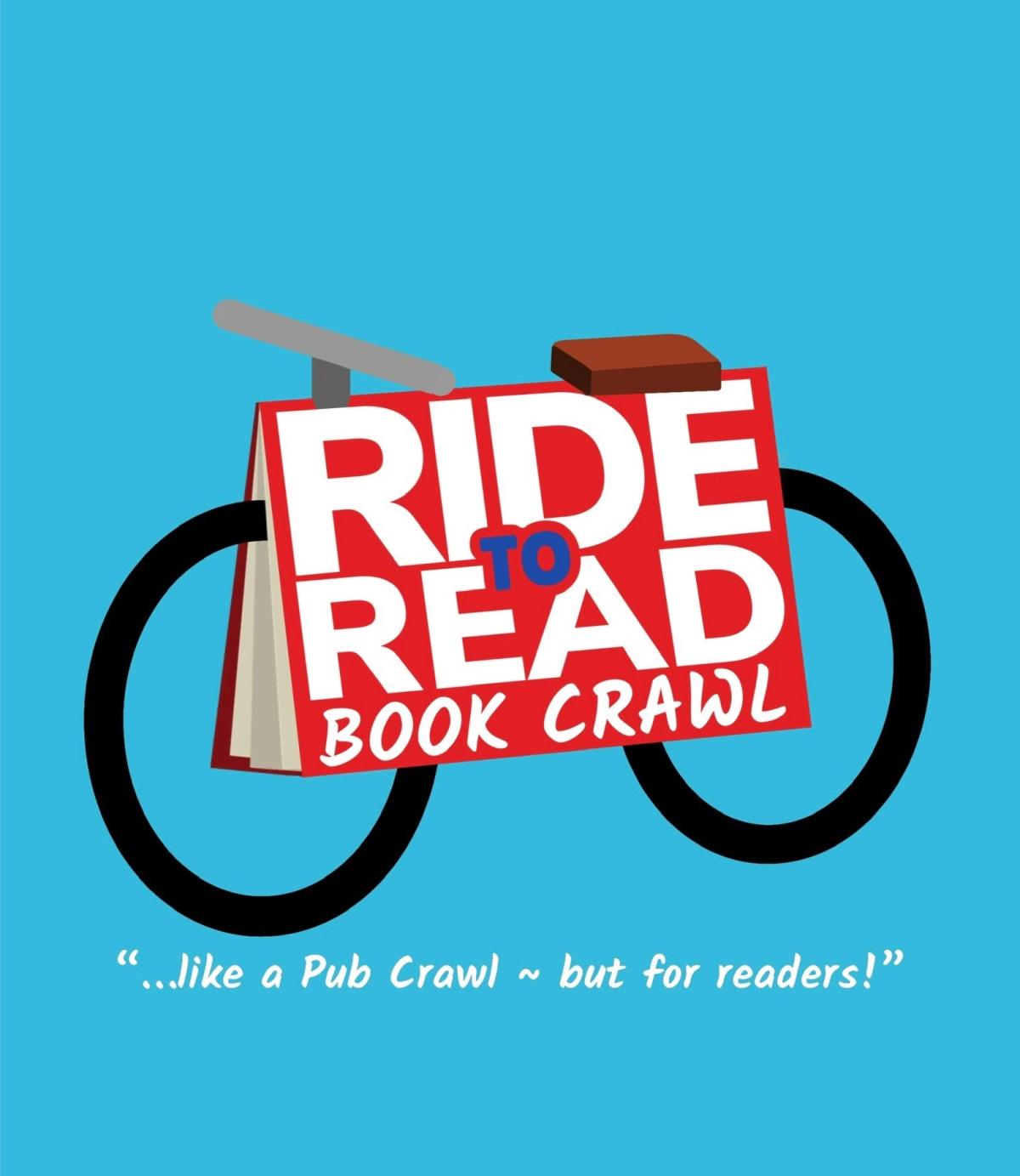 bike with book over it that says "ride to read"